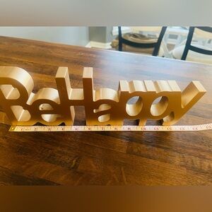 Gold 'Be Happy' Decorative Sign